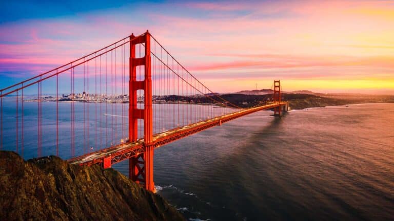Image of San Francisco Golden Gate Bridge at Sunset