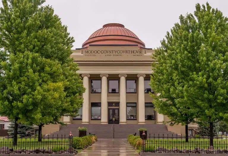 Front view of the Modoc County, California Courthouse.